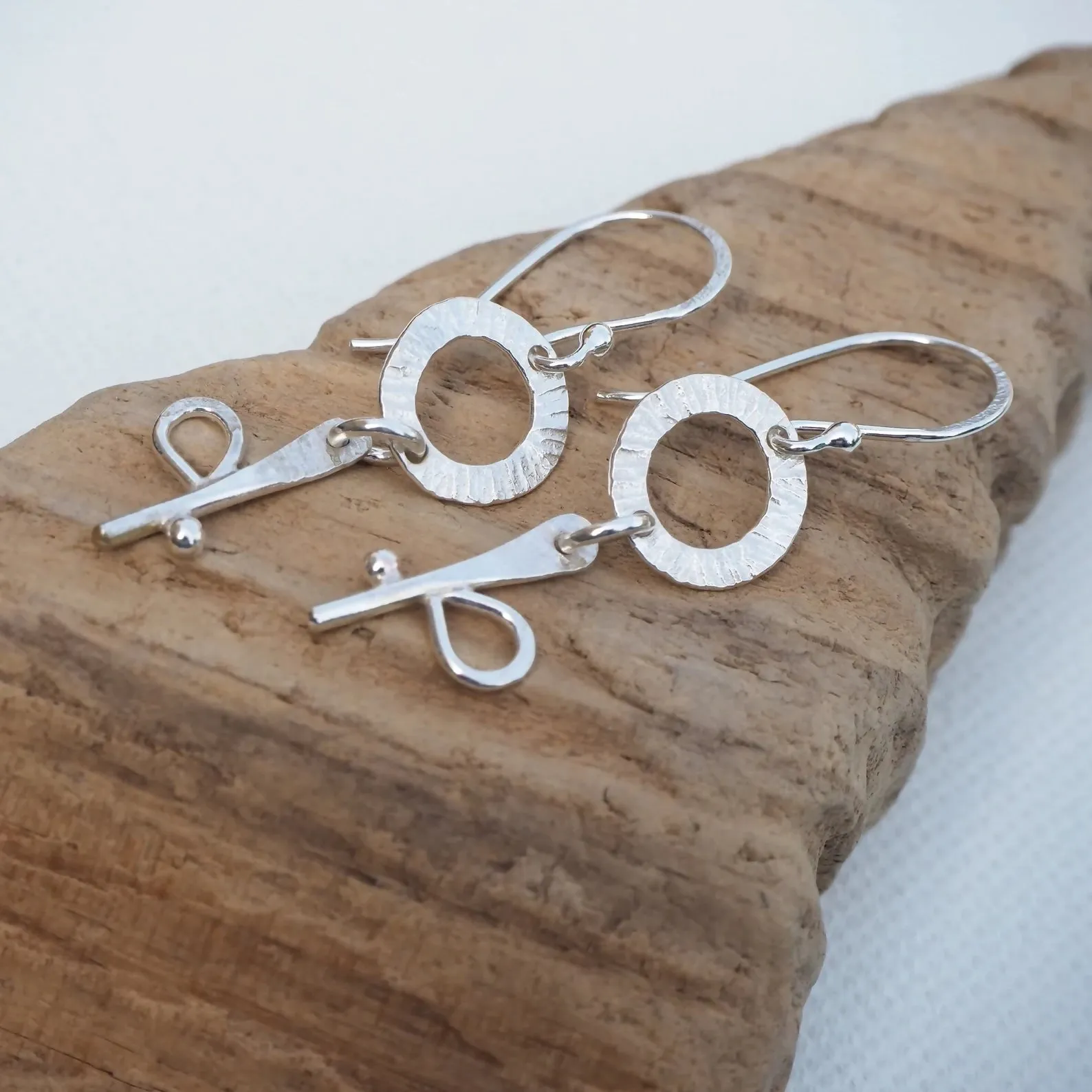 Flower - Silver Dangle Earrings