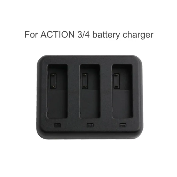 For DJI Osmo Action 4 / 3 Tri-Slot Batteries Charger (Black)