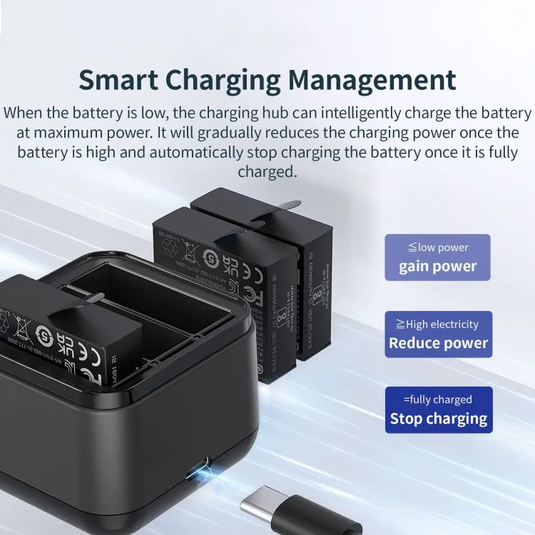 For Insta360 Ace Pro / Ace aMagisn 3 Slots Battery Charger Charging Hub