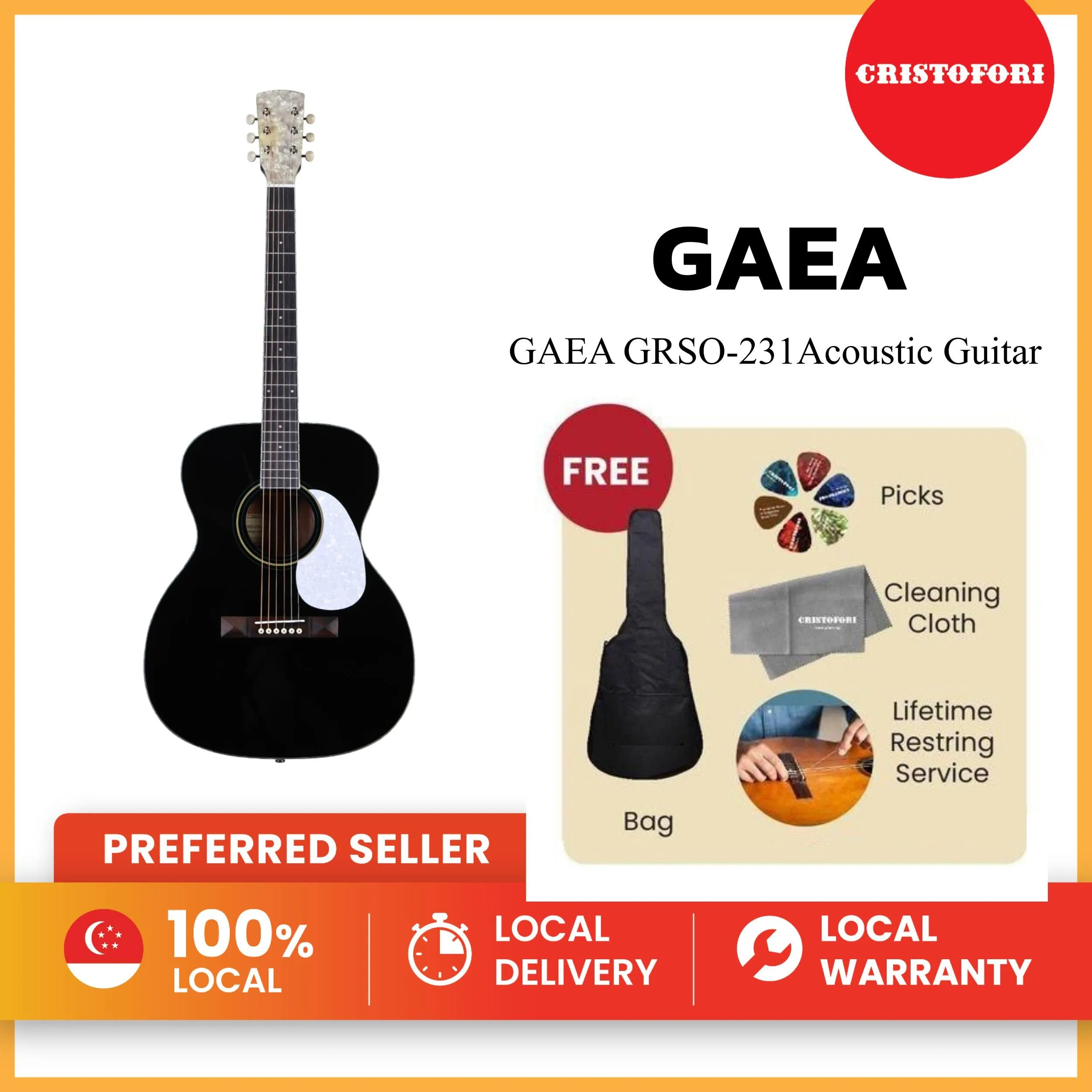 GAEA GRSO-231 BK 40" Acoustic Guitar