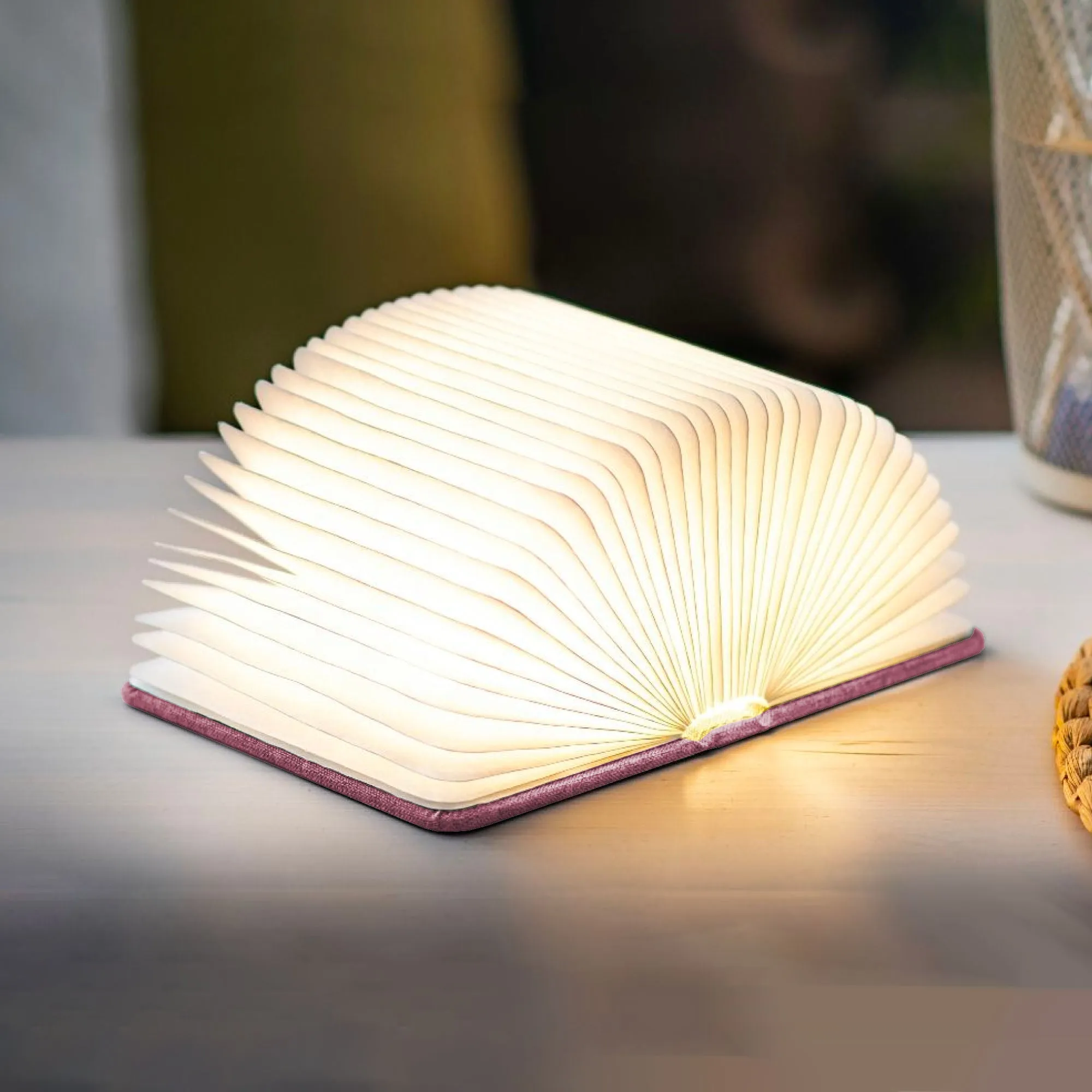 Gingko Smart Booklight Mini , Linen Pink