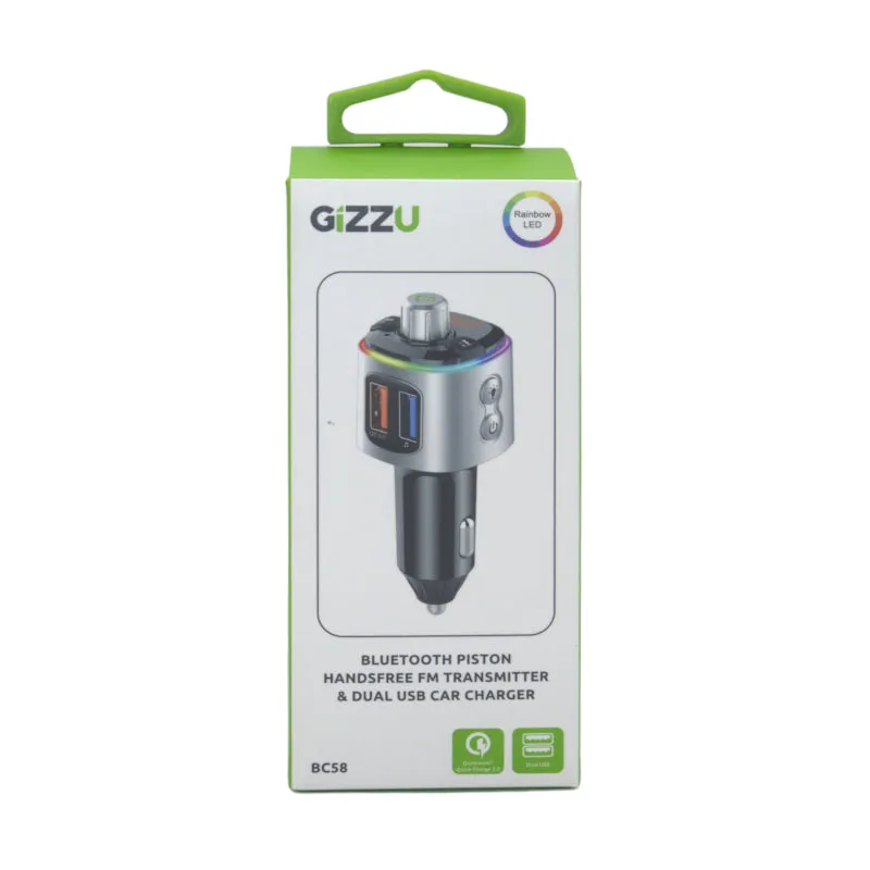 Gizzu Bluetooth 5 Usb Qc3.0 | Usb | Microsd Fm Transmitter Handsfree Kit