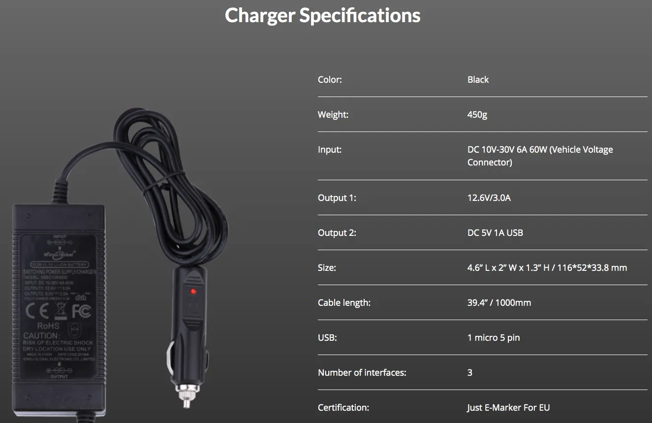 GLADIUS MINI 3 in 1 Car or Boat Charger