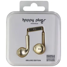 Happy Plugs Earbud Headphones With Mic & Remote (7727) - Deluxe Gold Champagne