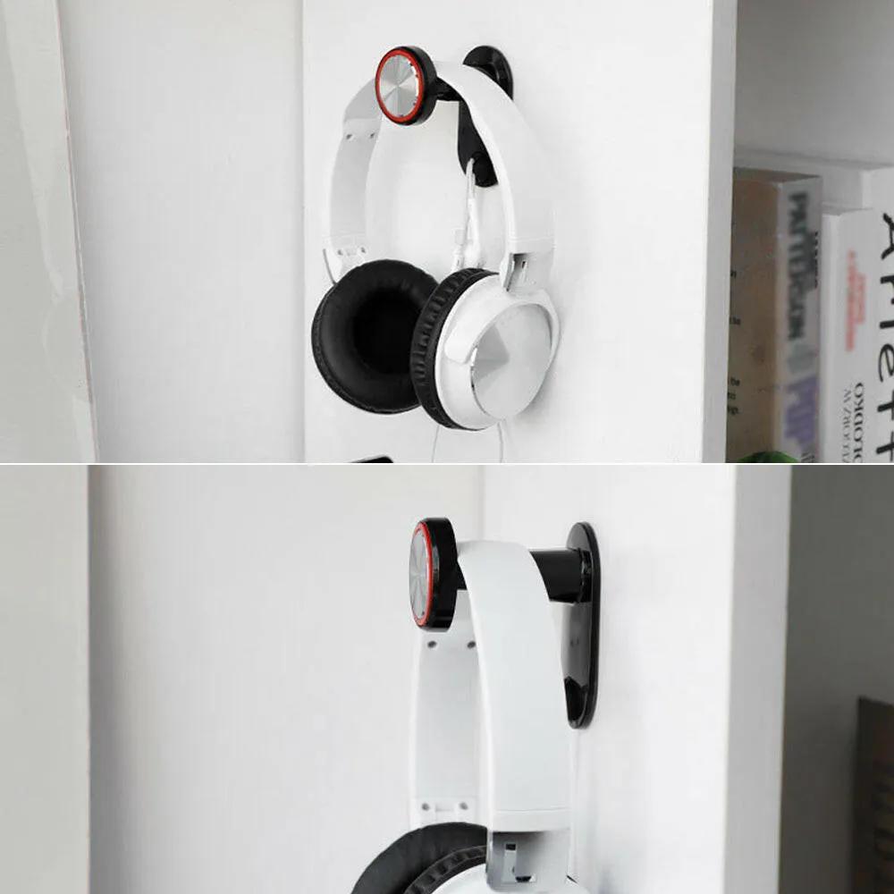 Headphone Stand Over Ear Headsets Hanger Holder Telescopic Hanging Bracket Universal Mount with Wired Headphones Cable Hook