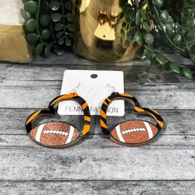 Hearts for the Cincinnati Bengals Football Earrings (SILVER OR GOLD EAR HOOKS)