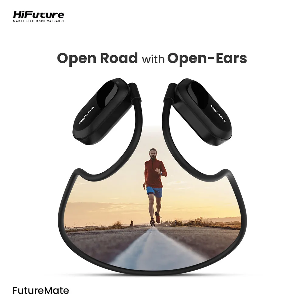 HiFuture FutureMate Open Ear Air Conduction Wireless Headphones with 2 Mic (Black)