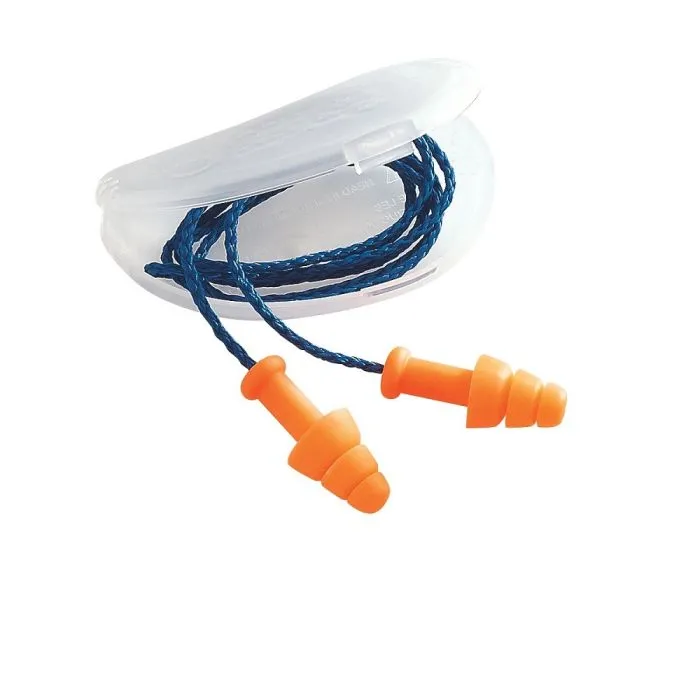 Honeywell Howard Leight SmartFit SMF-30 Tapered TPE Corded Earplugs, Orange, One Size, Box of 100