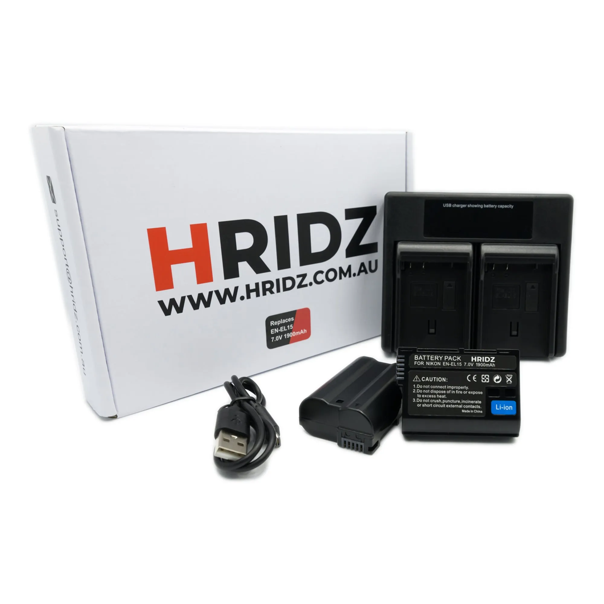 Hridz EN-EL15 Battery Pack for Nikon Z8 Z6 Z7 D780 D500 D600 D610 D750 D800 D810 D850