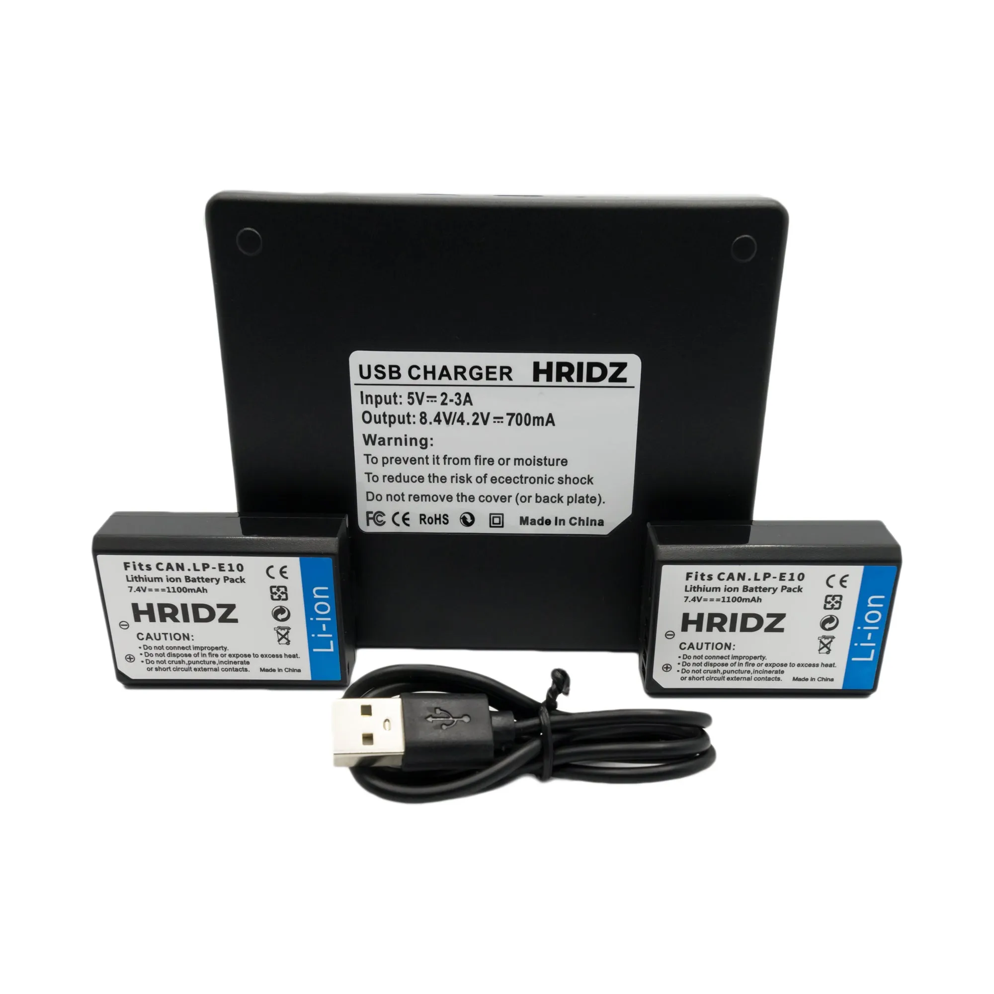 Hridz LP-E10 Battery & Dual Charger Pack for Canon 3000D EOS 1500D 1300D 1200D 1100D