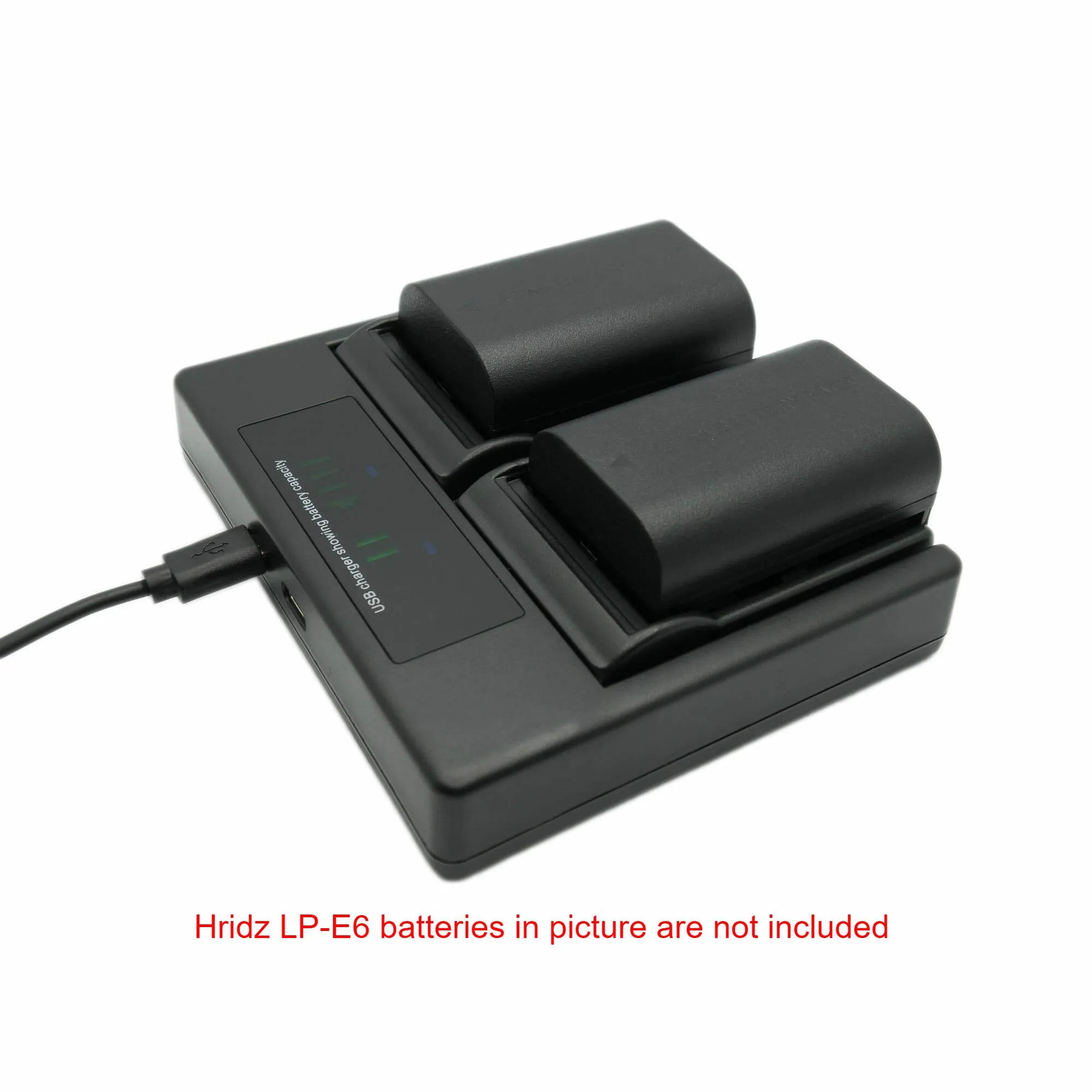 HRIDZ LP-E6 LP-E6NH Dual Battery Charger For Canon EOS 5D 6D 7D 80D 70D 60D LP-E6 60Da