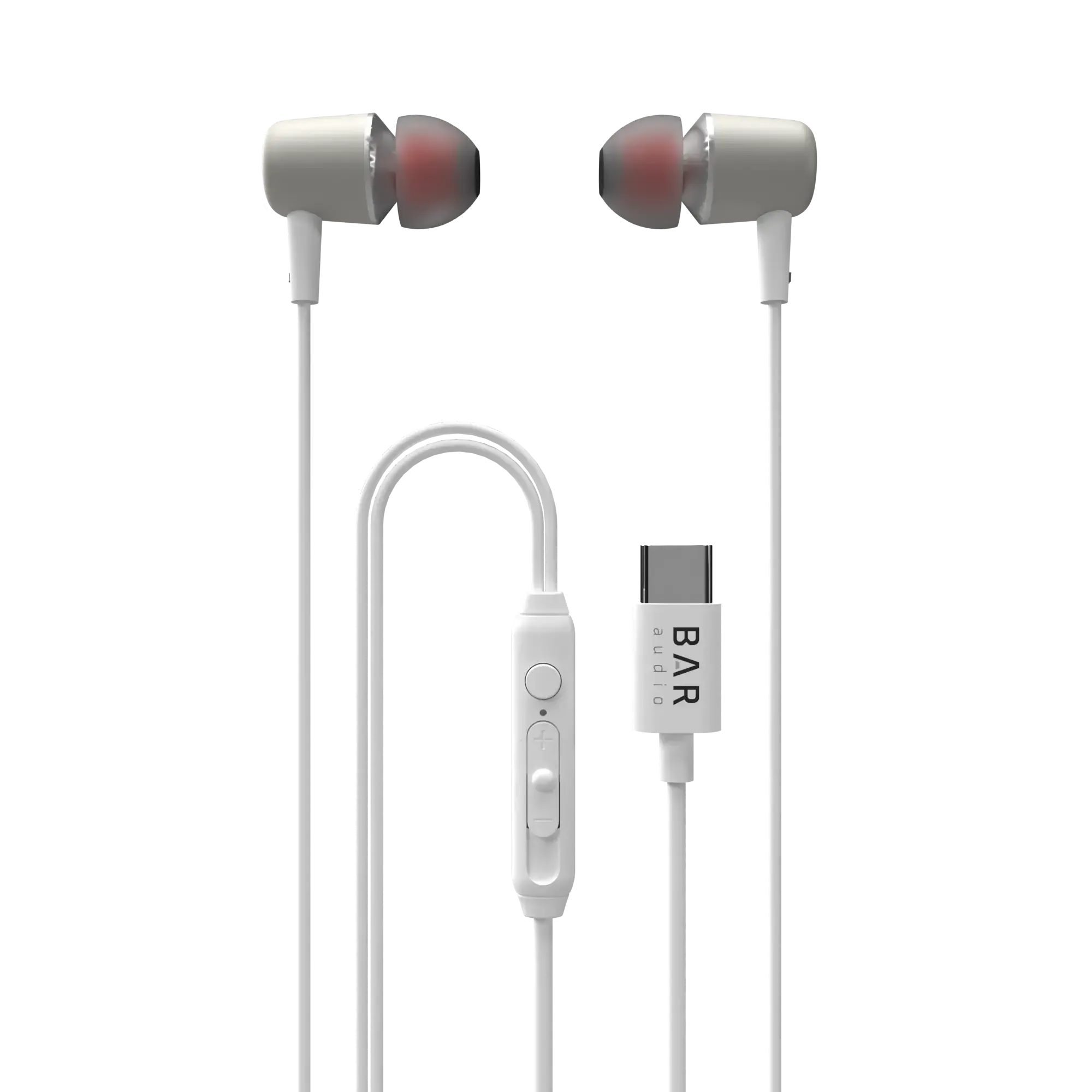 In-Ear Wired Earbuds with USB-C Connector (White) - Bar Audio by cellhelmet