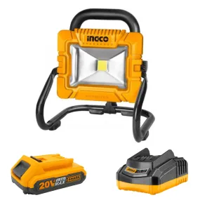 Ingco - Lithium-Ion Work Lamp 20V Kit (Charger   Battery (2.0Ah) Included)