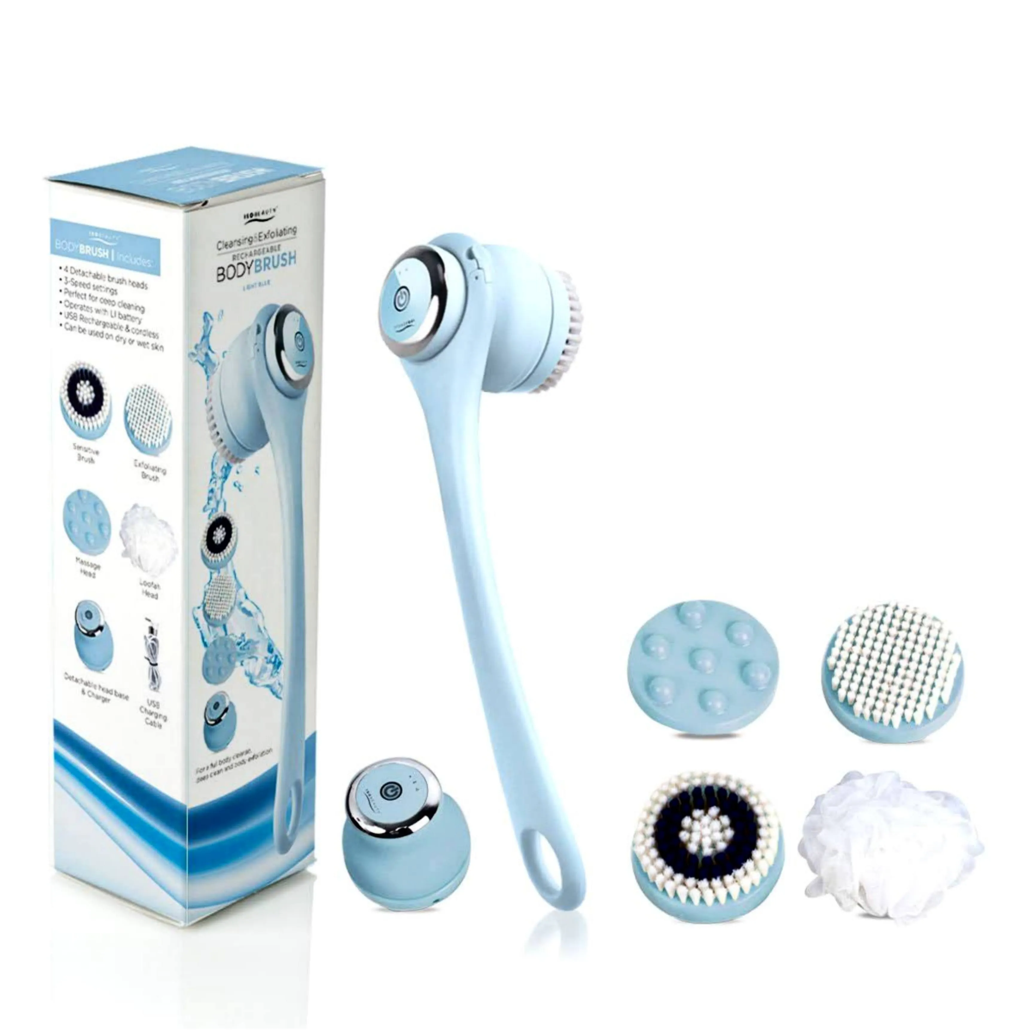 ISO Beauty Light Blue Cleansing & Exfoliating Body Brush | Body Care