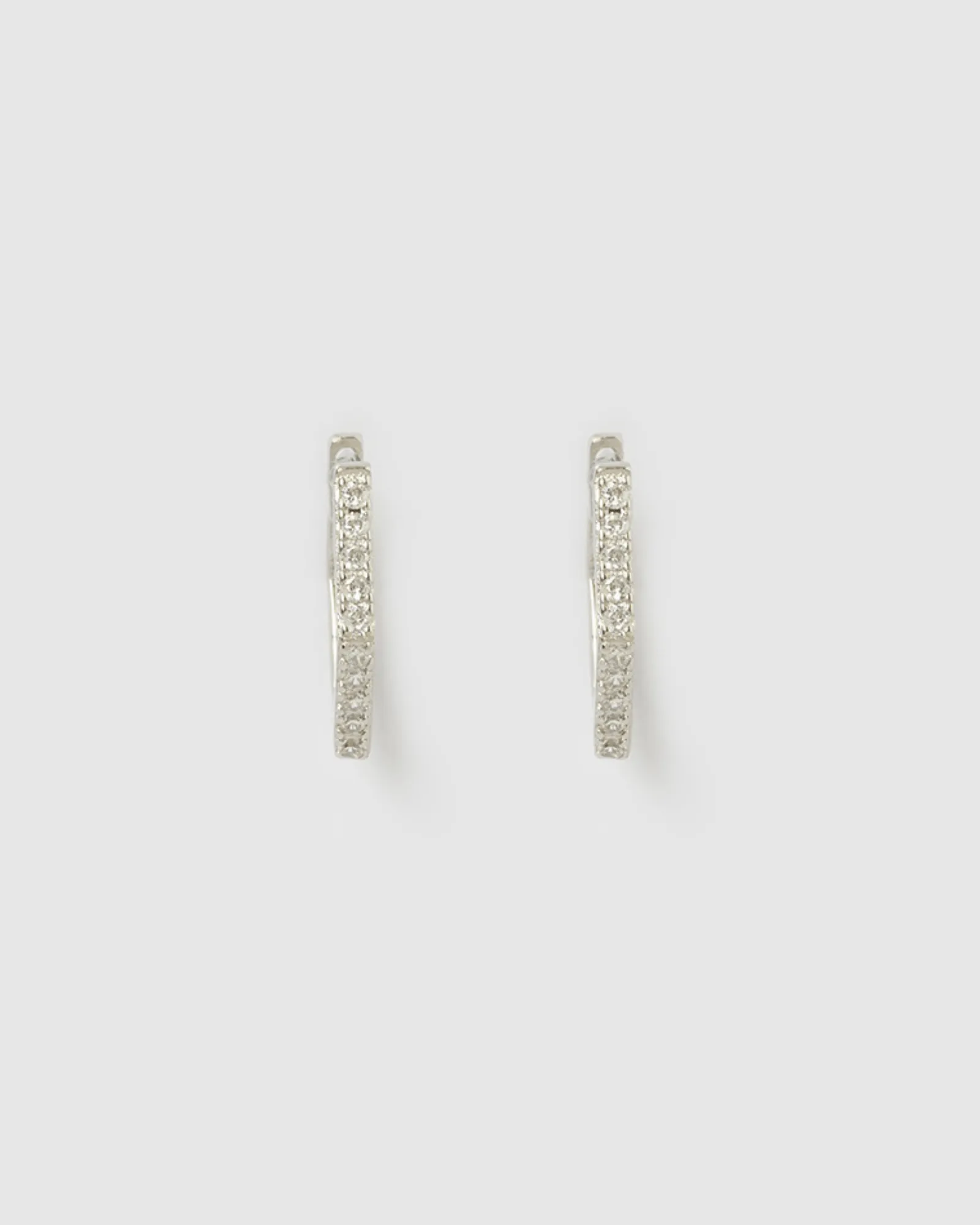 Izoa Geo Huggie Earrings Silver