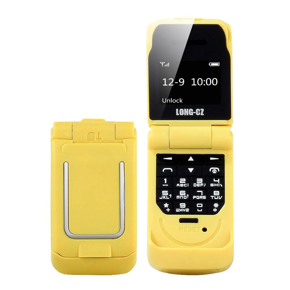 J9 0.66" 2G Mini Flip Mobile Phone Wireless Bluetooth-compatible 3.0 Dialer FM Magic Voice Handsfree Call Headset Cellphone