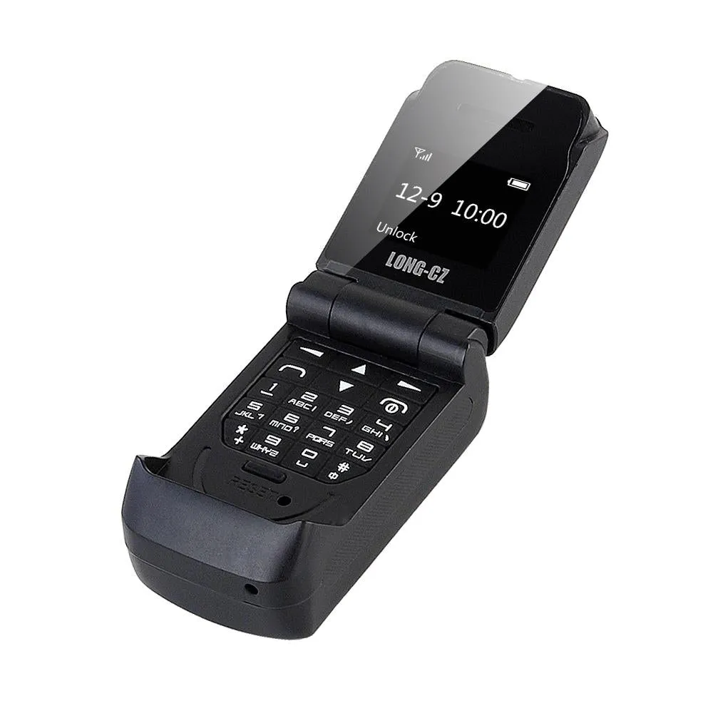 J9 0.66" 2G Mini Flip Mobile Phone Wireless Bluetooth-compatible 3.0 Dialer FM Magic Voice Handsfree Call Headset Cellphone