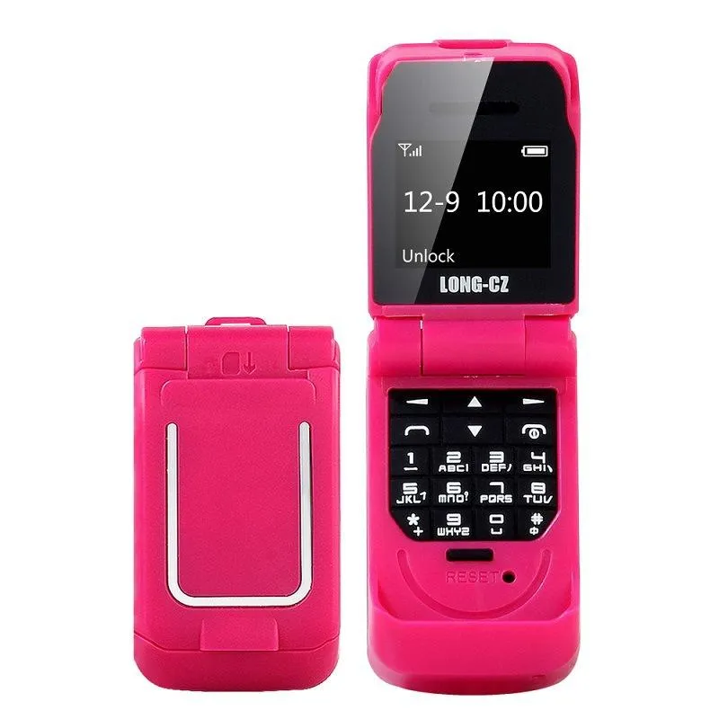 J9 0.66" 2G Mini Flip Mobile Phone Wireless Bluetooth-compatible 3.0 Dialer FM Magic Voice Handsfree Call Headset Cellphone