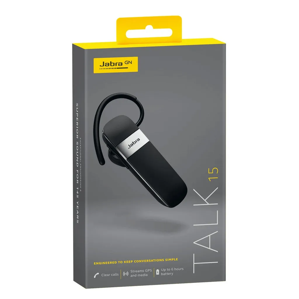 Jabra Talk 15 SE Mono Bluetooth Headset Black (100-92200901-40)