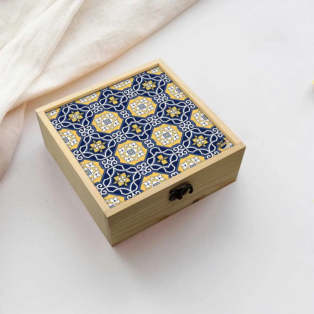 Jewellery Box Makepup Organizer -  Floral Spanish Pattern