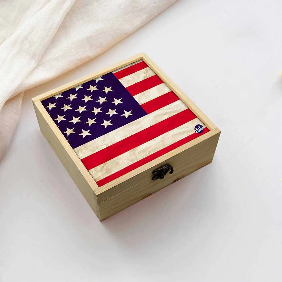 Jewellery Box Makepup Organizer -  Vintage Flag