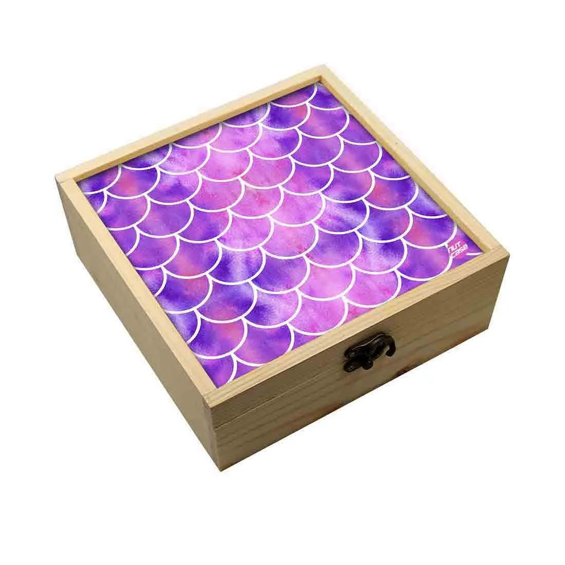 Jewellery Box Wooden Jewelry Organizer -  Purple Mermaid Watercolor