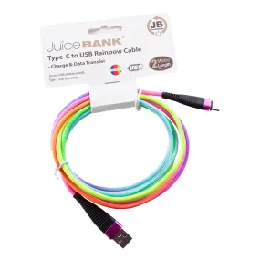 Juice Bank Charge & Sync Cable 2m Rainbow - Type-C to USB