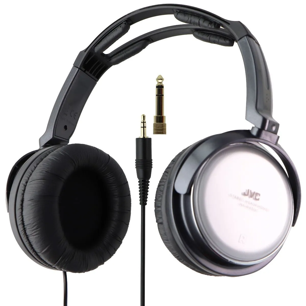 JVC Full-Size Over-Ear Wired Headphones with 1/4-in Adapter - Silver (HA-RX500)