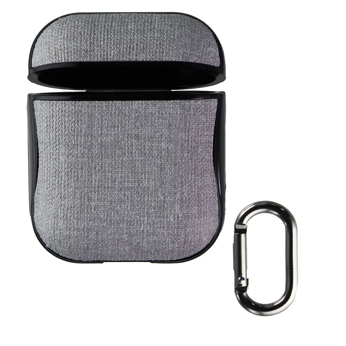 Key Hard Shell Case and Clip for Apple AirPods 1st and 2nd Gen - Gray/Black