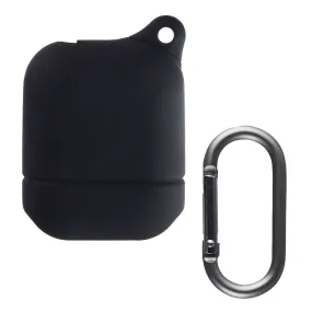 Key Silicone Soft Case with Clip for Apple AirPods 1st and 2nd Gen - Black