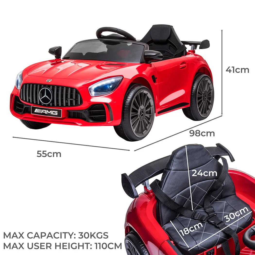 Kids Ride On Car 12V Battery Mercedes-Benz Licensed AMG GTR Toy Remote Control - Red