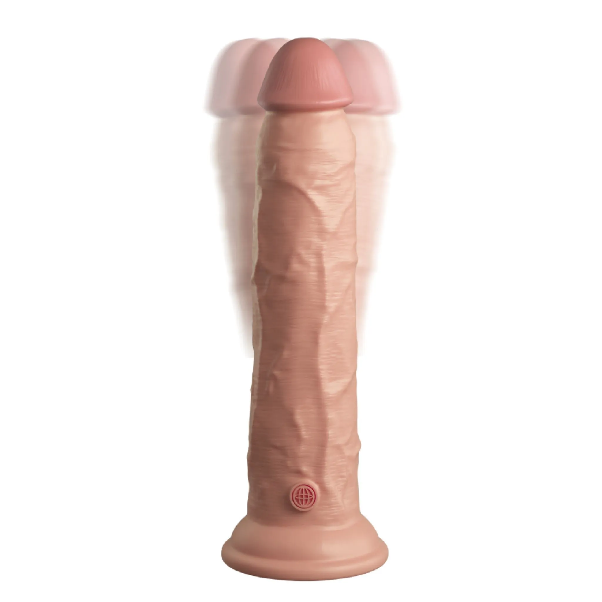 King Cock Elite 9" Vibrating Silicone Dual Density Dildo with Remote  - Vanilla