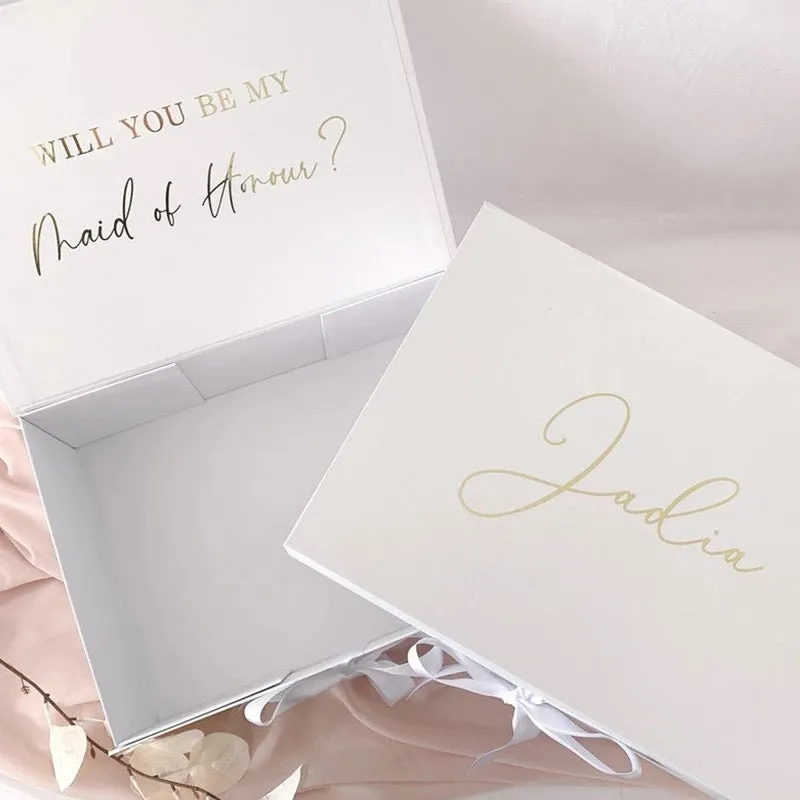 Large Personalized Luxury Gift Box - White