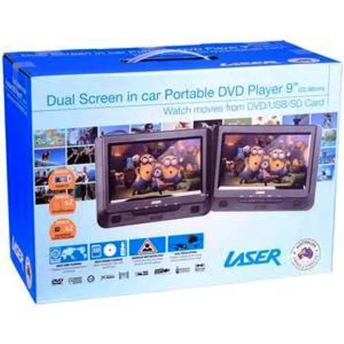 Laser 9" In-Car Dual DVD Player with Remote Control - DVD-PT9-DUALC