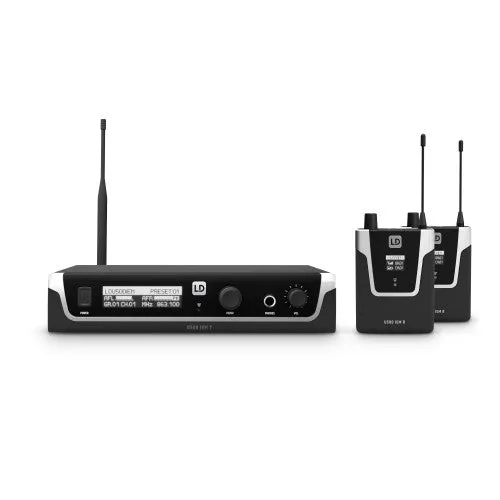 LD Systems U500 IEM Wireless In-Ear Monitoring System with Twin Pack with Earphones