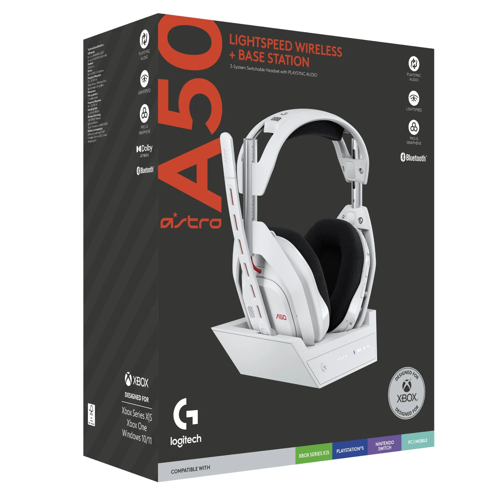 Logitech G Astro A50 LIGHTSPEED Wireless Gaming Headset   Base Station (White)