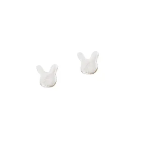 Micro Stud Earrings: Sterling Silver Bunnies