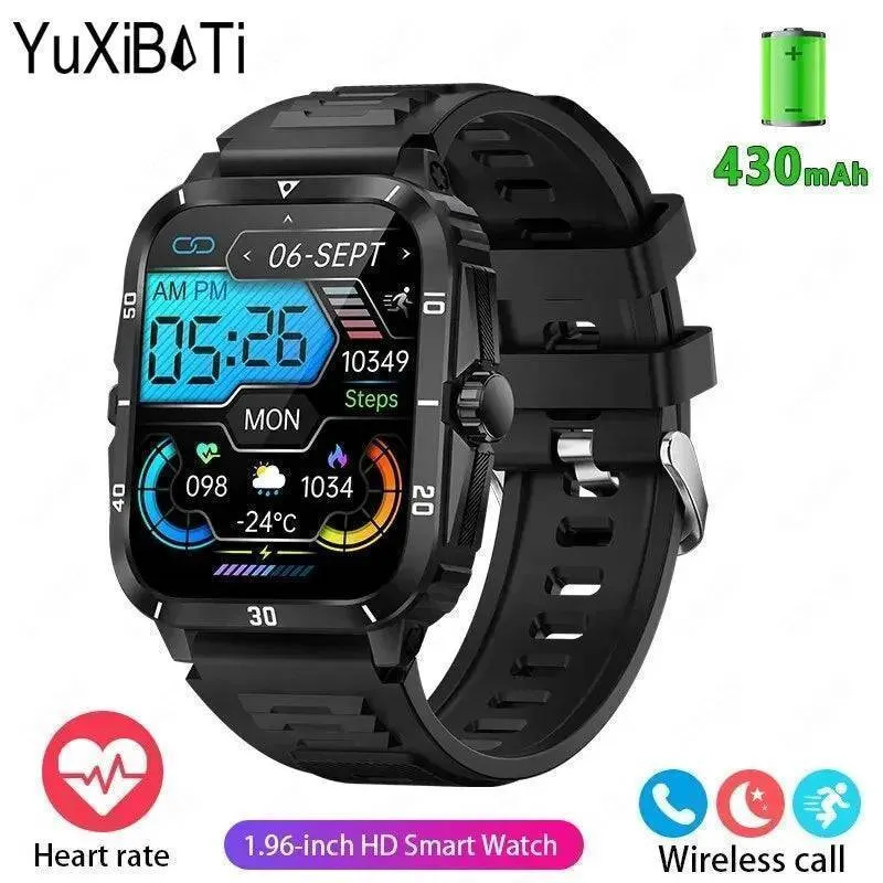 Military Smart Watch Men IP68 3ATM Waterproof with BT  Call Outdoor - Sports Fitness Tracker 24H Health Monitor 430mAh Battery