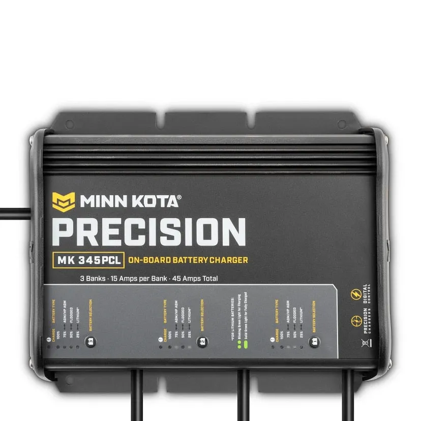 Minn Kota MK345PCL Precision Charger 3 Bank 15 Amps