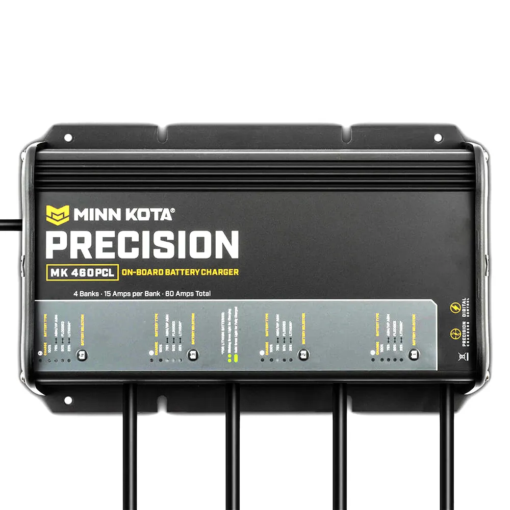 Minn Kota On-Board Precision Charger MK-460 PCL 4 Bank x 15 AMP LI Optimized Charger