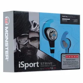 Monster iSport Strive Wired In-Ear Headphones with Apple ControlTalk - Blue