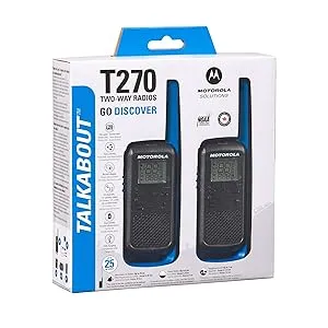 Motorola Solutions T270 Two-Way Radio Black W/Blue Two-Pack