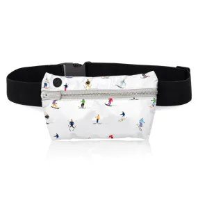 Mountain Skiers Slim Fanny Pack by HiLoveTravel