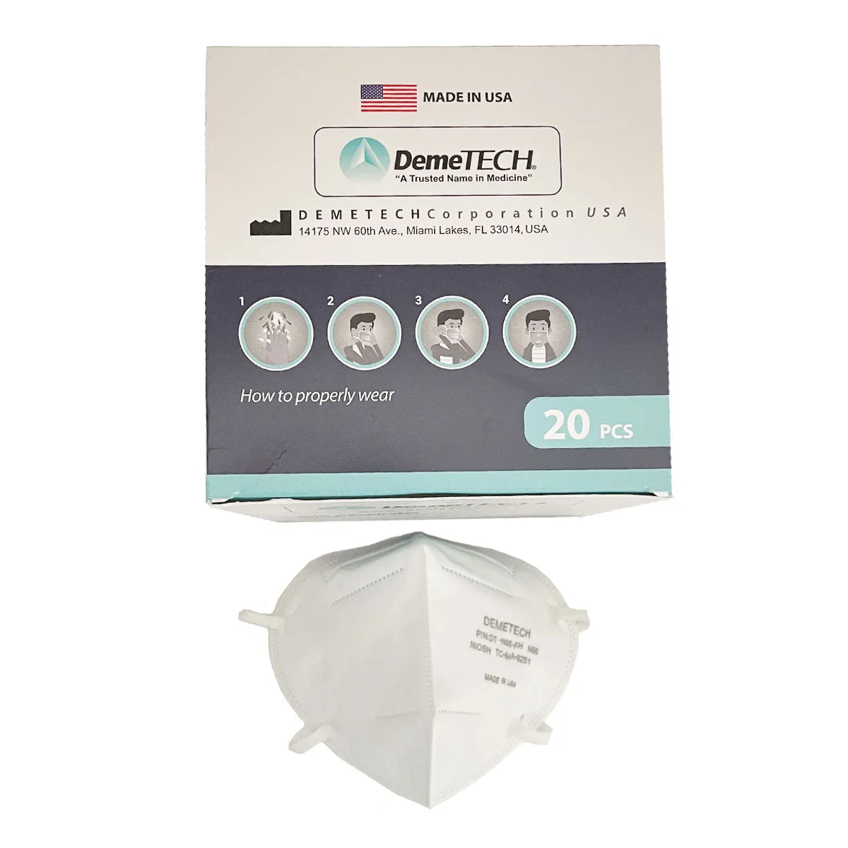 N95 NIOSH Medical Face Masks - 20 Pack