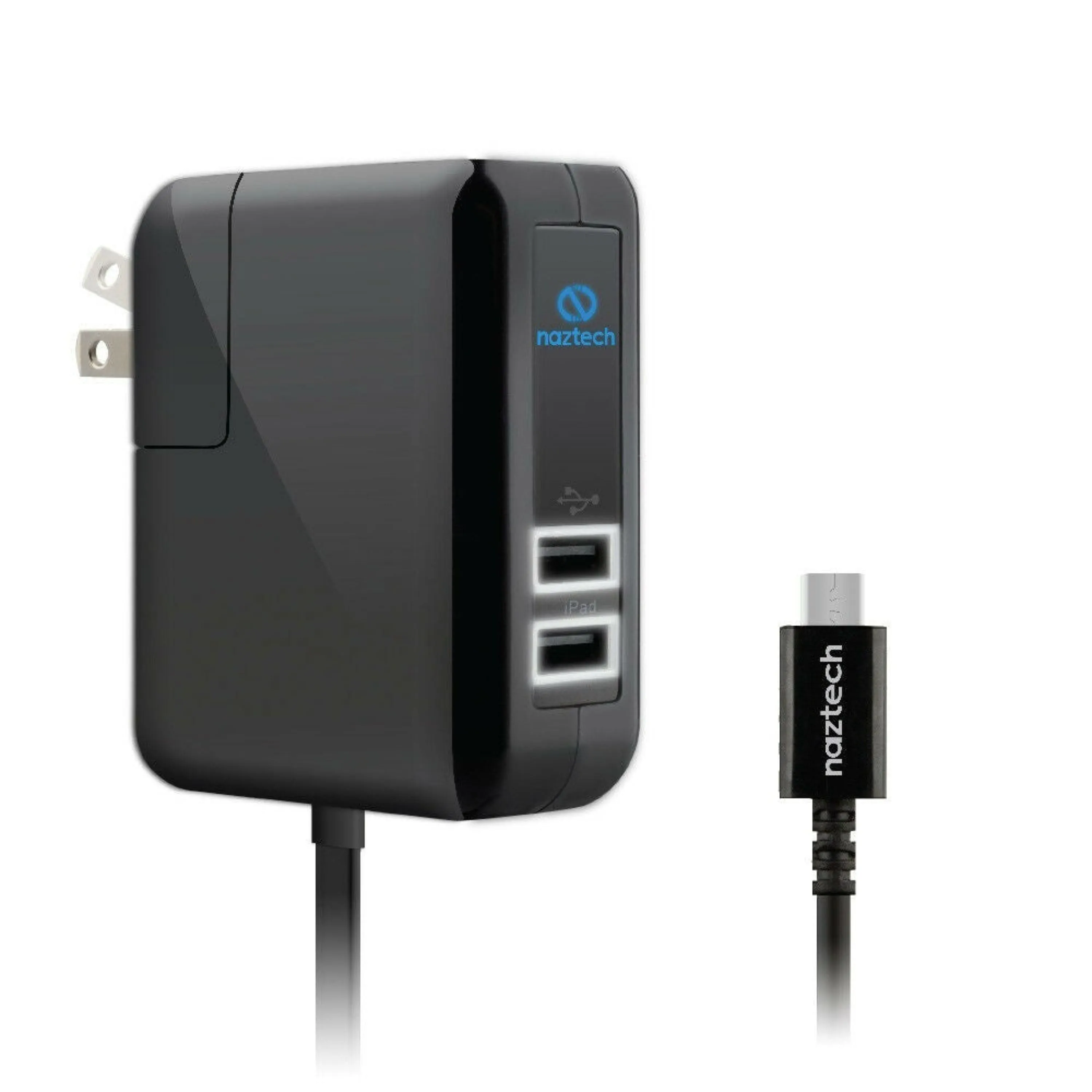 Naztech N422 Trio Micro USB 4.8A Travel Charger Black