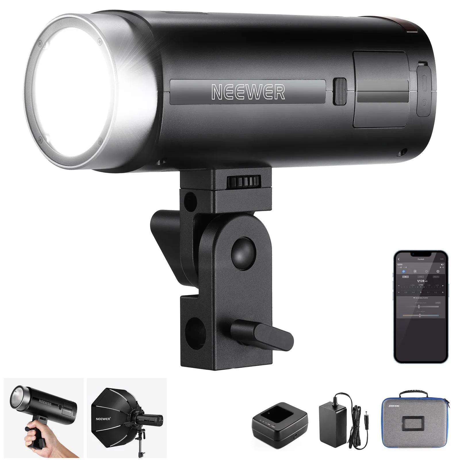 NEEWER Q200 200Ws 2.4G Outdoor Strobe Flash with App Control