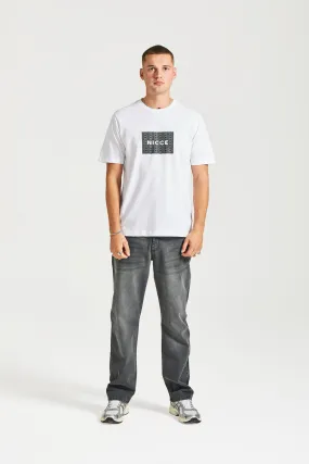 NICCE Mens Repeater Box Print T-Shirt | White