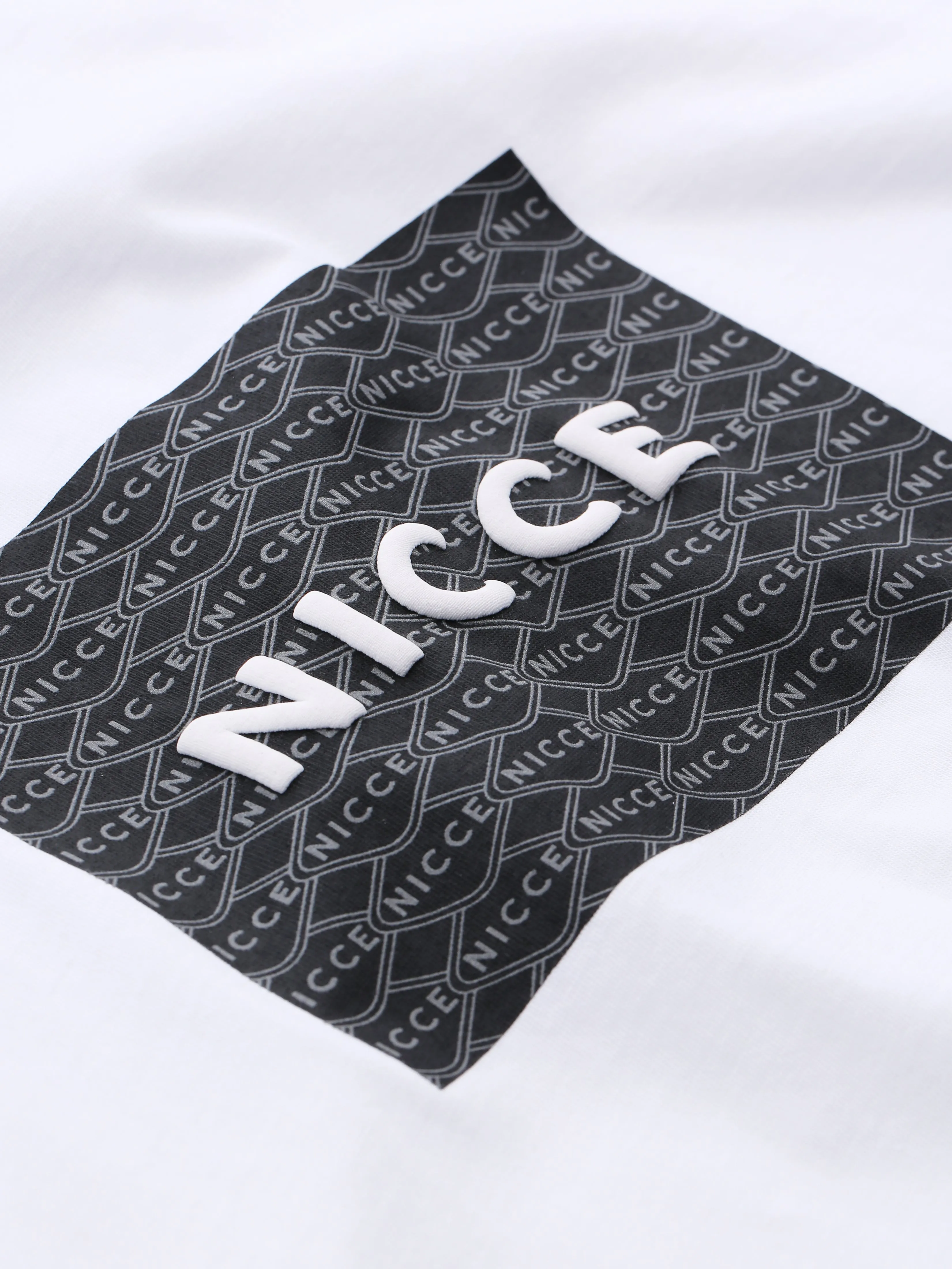 NICCE Mens Repeater Box Print T-Shirt | White