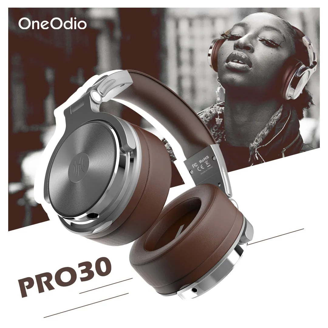 OneOdio® Pro-30 Studio Wired Headphones (Silver)