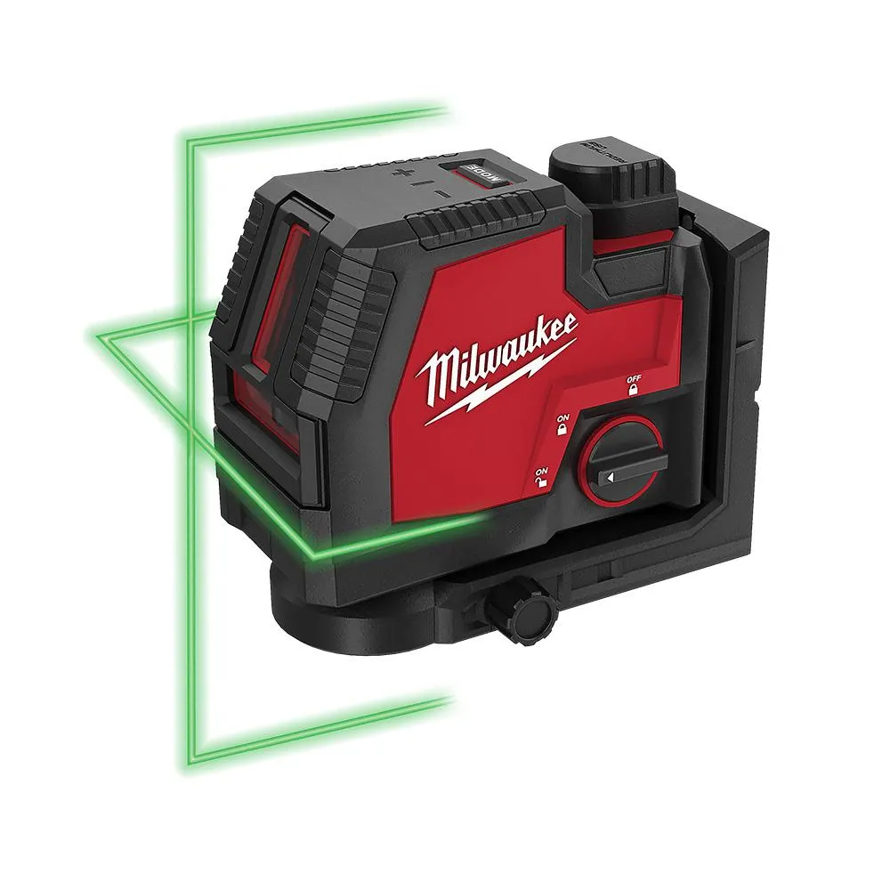 Open Box -  Milwaukee 100 ft. REDLITHIUM Lithium-Ion USB Green Rechargeable Cross Line Laser Level with Charger